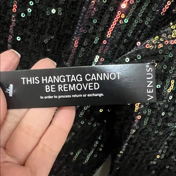 VENUS Black and Pink Sequin Blouse - Picture 3 of 3